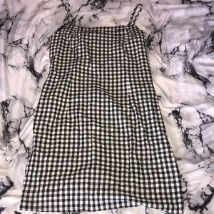 gingham print cami dress